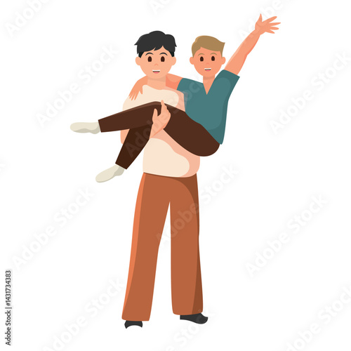Happy gay couple. Vector