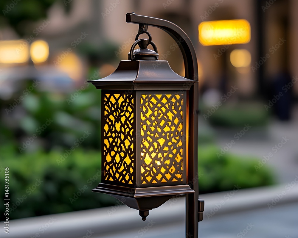 Ornate lantern with warm, flickering light