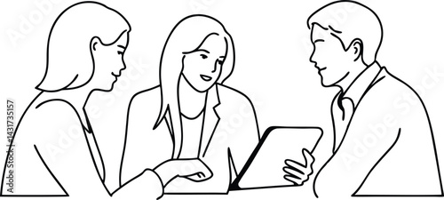 Professional Business Team Engaged in Digital Collaboration Meeting with a Tablet