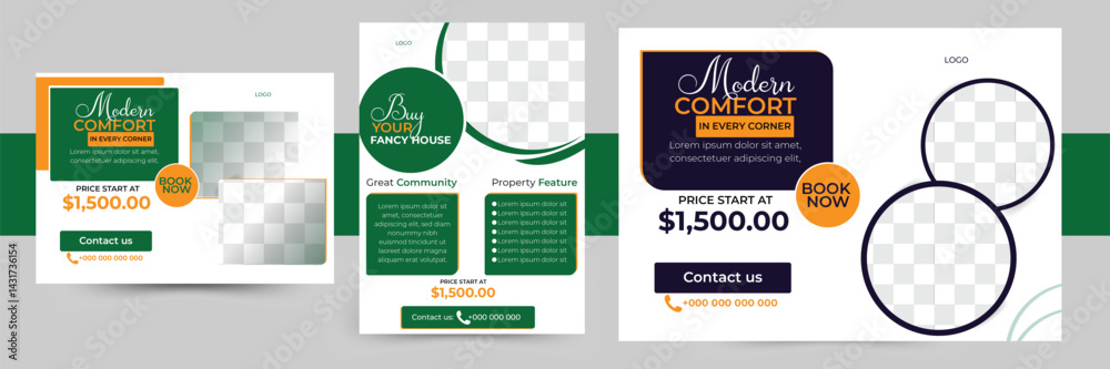 Obraz premium Post card design, business card design template, realestate post card desin