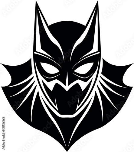 Superhero & Carnival Mask Silhouette in Black | Festive Costume Vector