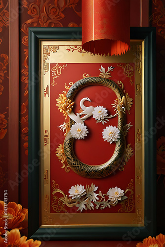 Chiness happy new year frame celebration