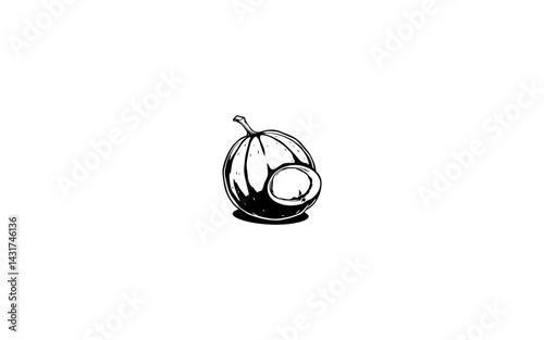  Banjan Fruit – AI-Rendered Round Botanical Form with Deeply Embedded Seed