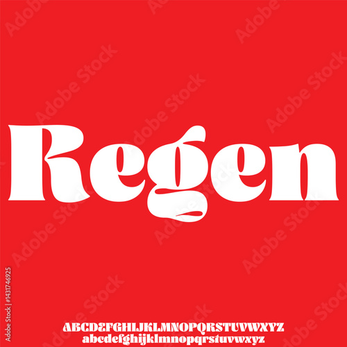 Bold decorative serif alphabet display font vector illustration