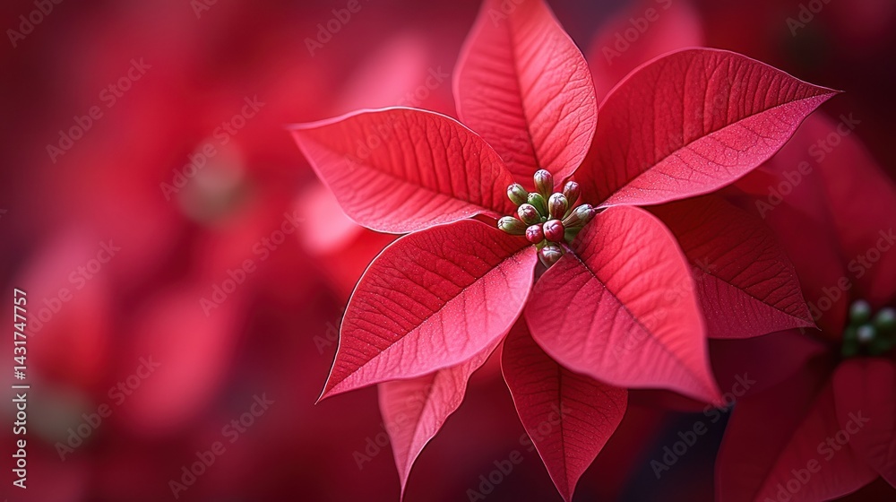 Obraz premium Vibrant red poinsettia blossoms
