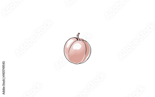 Batoko Plum – AI-Created Glossy Round Fruit with Ridged Sides and Juicy Interior