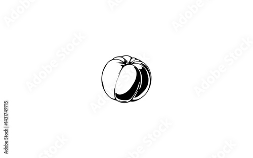 Batoko Plum – AI-Created Glossy Round Fruit with Ridged Sides and Juicy Interior