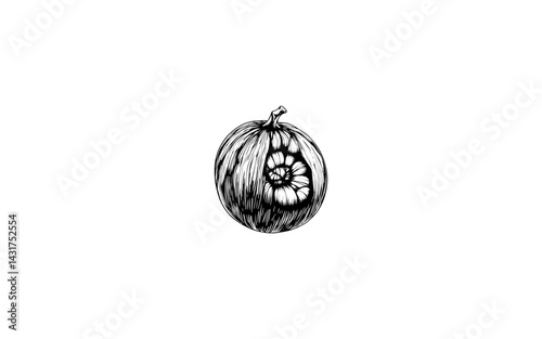 Beilschmiedia Fruit – AI-Styled Woody Oval Drupe with Fibrous Core and Natural Outline