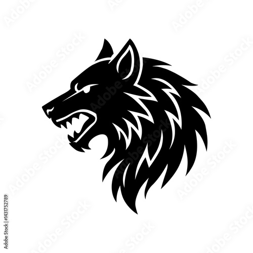 Dire Wolf Side Head Silhouette Vector