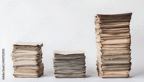 Aged documents stacked high