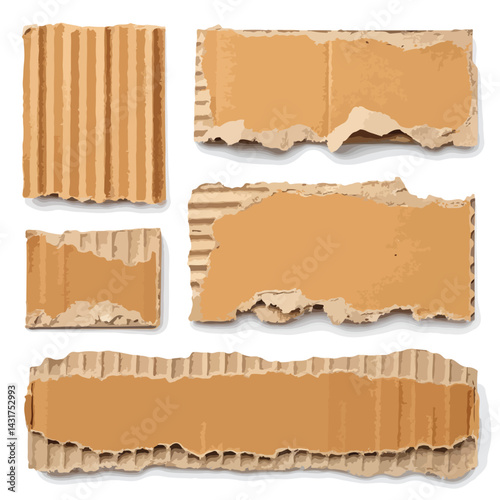set of cardboard pieces