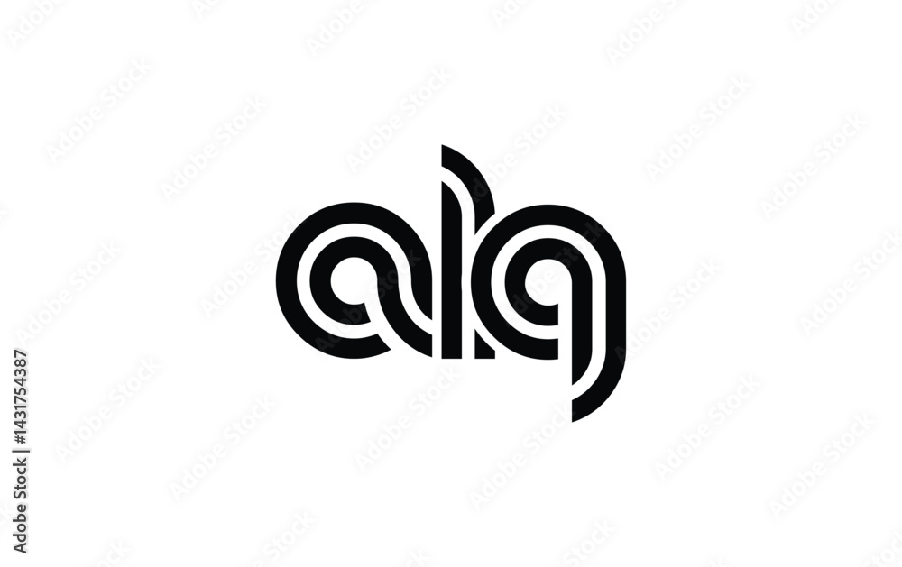 Obraz premium ALQ Creative Unique Modern Letter Logo Design. Stylized logo featuring a unique letter design, presenting abstract minimalist aesthetics and modern appeal.