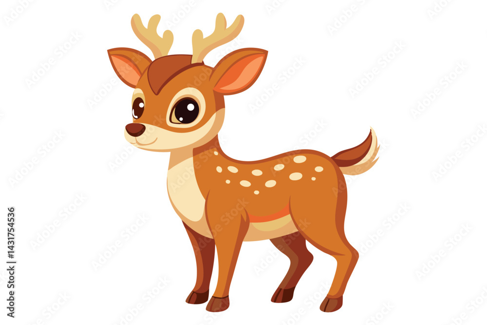 Obraz premium Deer Vector Cute Animal Illustration