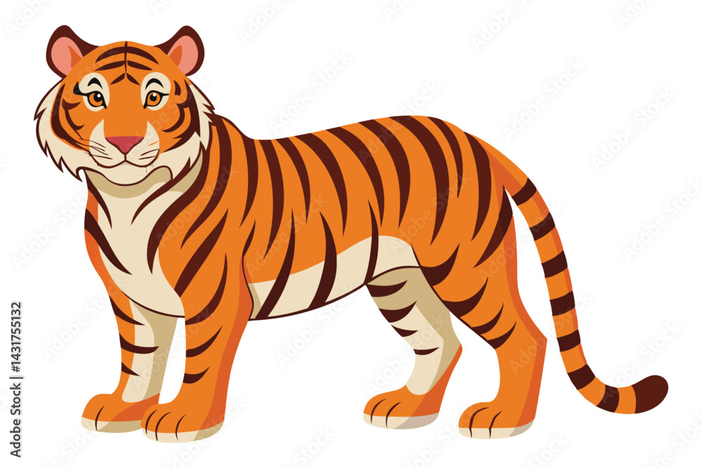 Obraz premium Photorealistic Tiger Full Body White Background