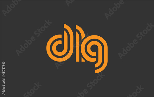 DLG Creative Unique Modern Letter Logo Design. Stylized logo featuring a unique letter design, presenting abstract minimalist aesthetics and modern appeal.