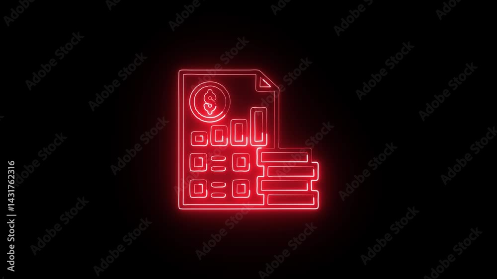 glowing neon storage icon isolated, black background, HD motion graphic animation glowing neon storage icon isolated, black background, HD motion graphic animation