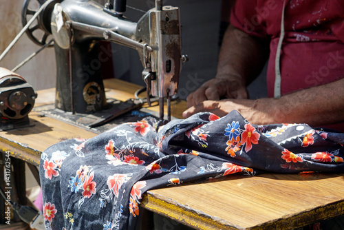 sewing shop in dharavi slum in mumbai