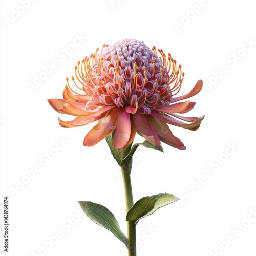 Waratah Flower Blooming Telopea Speciosissima Crimson Red Petals Delicate Flora Australian Native