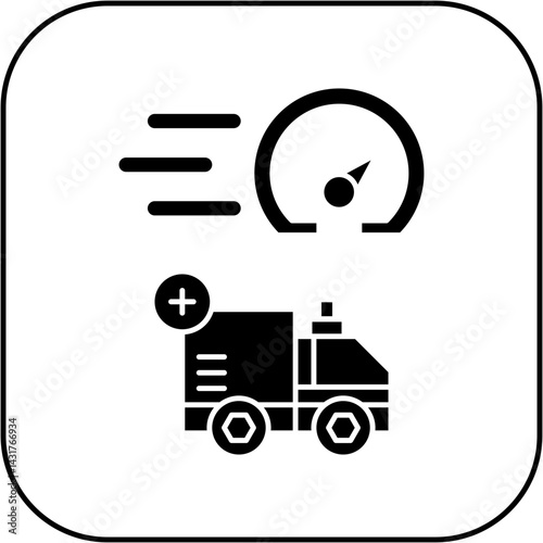 fast ambulance car icon design