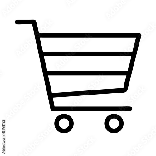 Vector shopping cart icon for online commerce
