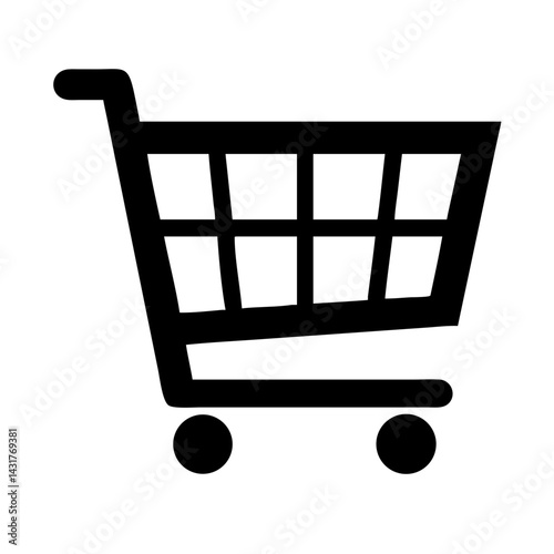 vector shopping cart icon on a white background represents an online shop trolley for e-commerce purchase