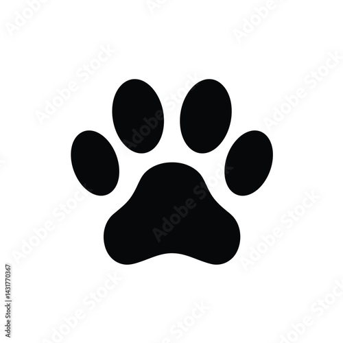 Cat or dog paw icon. Paw icon. Dog, cat paw icon. Zoo, vet logo element. Paw print vector symbol. Vector illustration