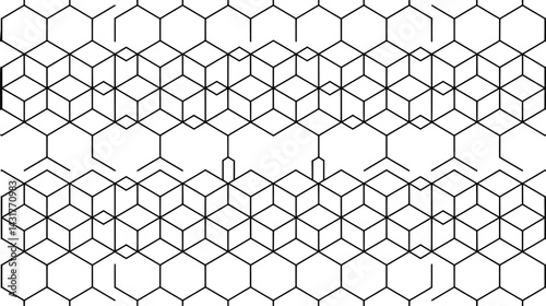 Abstract interconnected hexagon and cube pattern on white background for fathers day