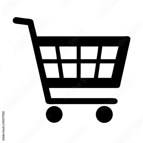 A vector design presents a shopping cart icon, often used as a button or symbol for online retail, e-commerce, and adding items to buy in a web store