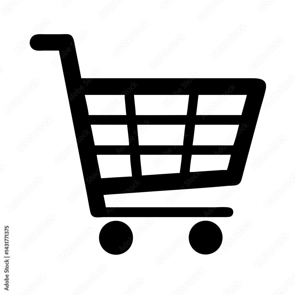 A vector shopping cart icon or button often symbolises a purchase in online retail and e-commerce A vector shopping cart icon or button often symbolises a purchase in online retail and e-commerce