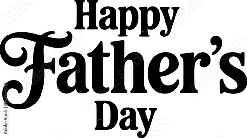 Happy fathers day typography black ink fatherhood celebration greeting