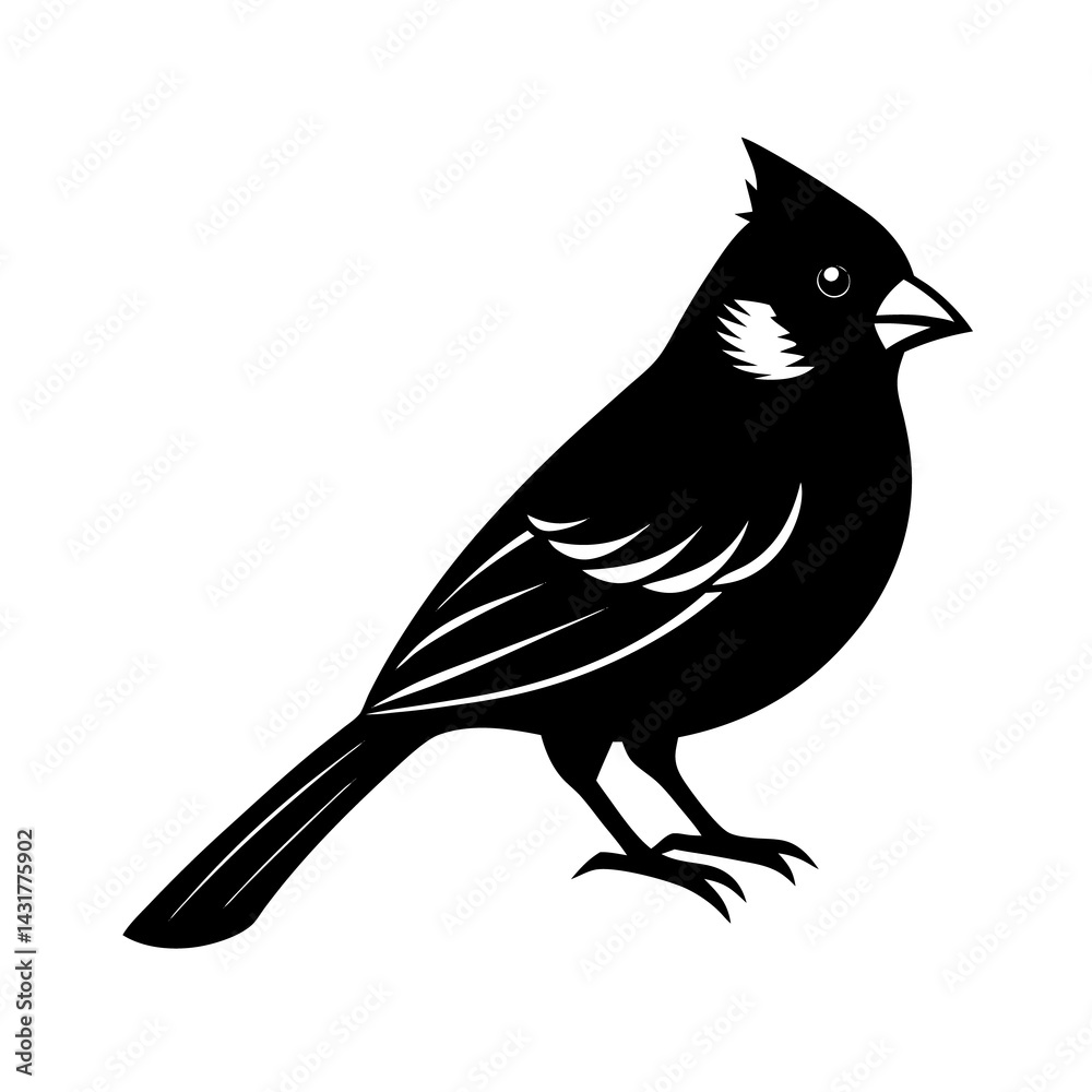 Fototapeta premium Bird Vector on White Background | Minimalist Animal Clipart for Design & Art Projects