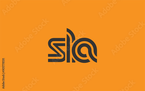 SLA Creative Unique Modern Letter Logo Design. Stylized logo featuring a unique letter design, presenting abstract minimalist aesthetics and modern appeal.