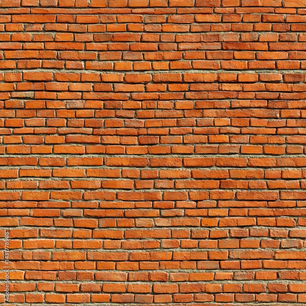 Fototapeta premium A detailed, full frame image showing a red brick wall