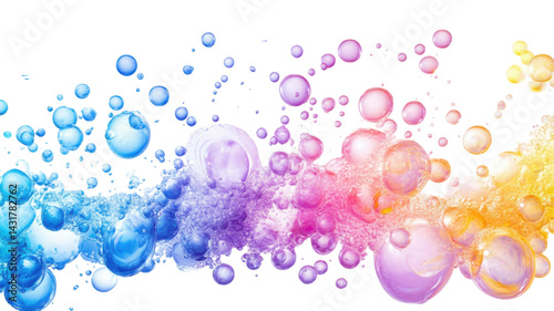 Colorful Soap Foam Isolated on White Background