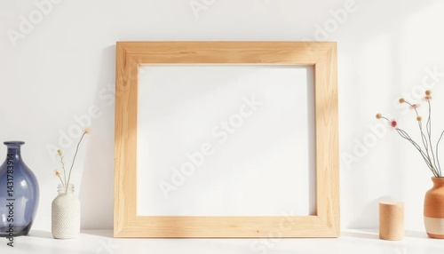 Empty Light Wooden Frame Decor