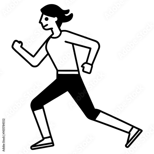 Jogging-pose-vector High-Quality Digital Running Graphic Design 