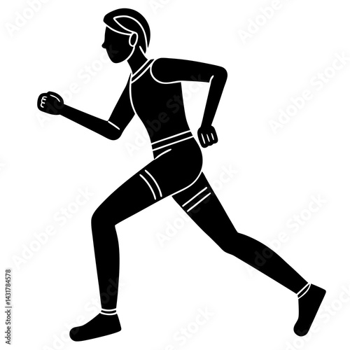 Jogging-pose-vector High-Quality Digital Running Graphic Design 