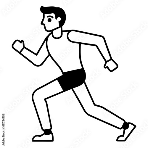 Jogging-pose-vector High-Quality Digital Running Graphic Design 