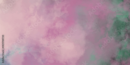 Fantasy light red, pink shades watercolor background. light pink and white colors background for design subtle color. Soft pink grunge background frame plane sky view with stars and sunset	