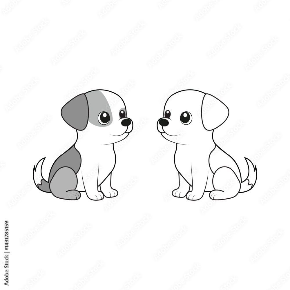 Fototapeta premium Baby Dog simple clipart illustration