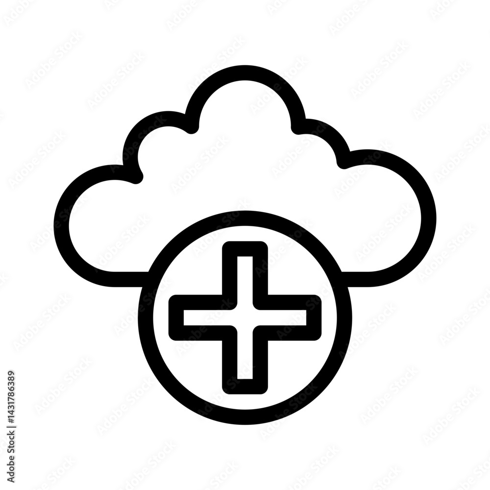 cloud health line icon cloud health line icon