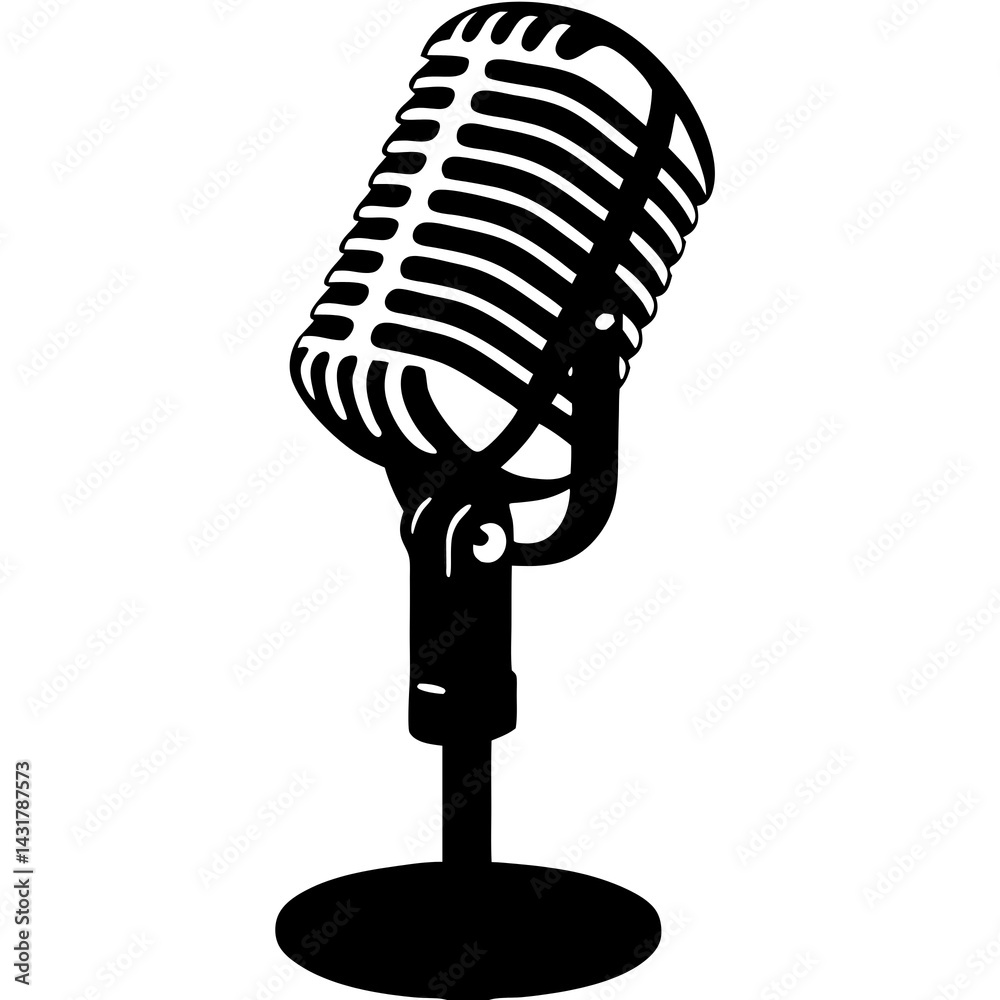 Fototapeta premium retro microphone isolated on white background