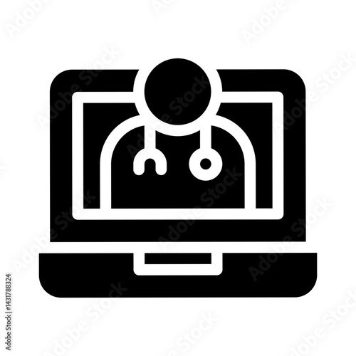 telemedicine glyph icon