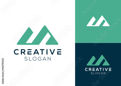 Abstract letter S with hill or mountain logo design for finance and landscape