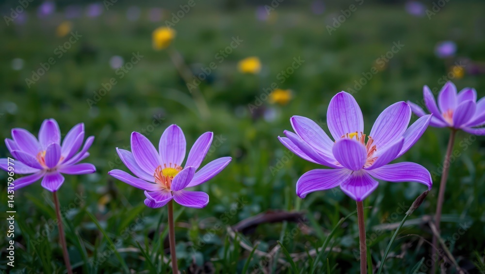 Fototapeta premium purple crocuses in the garden