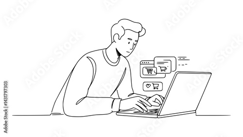 Man Shopping Online