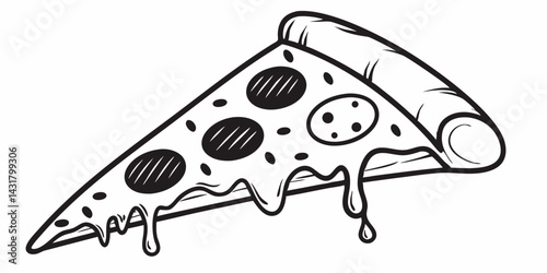 Delicious Pizza Slice Graphic Perfect for Restaurant Menus Branding and Food Packaging Design	