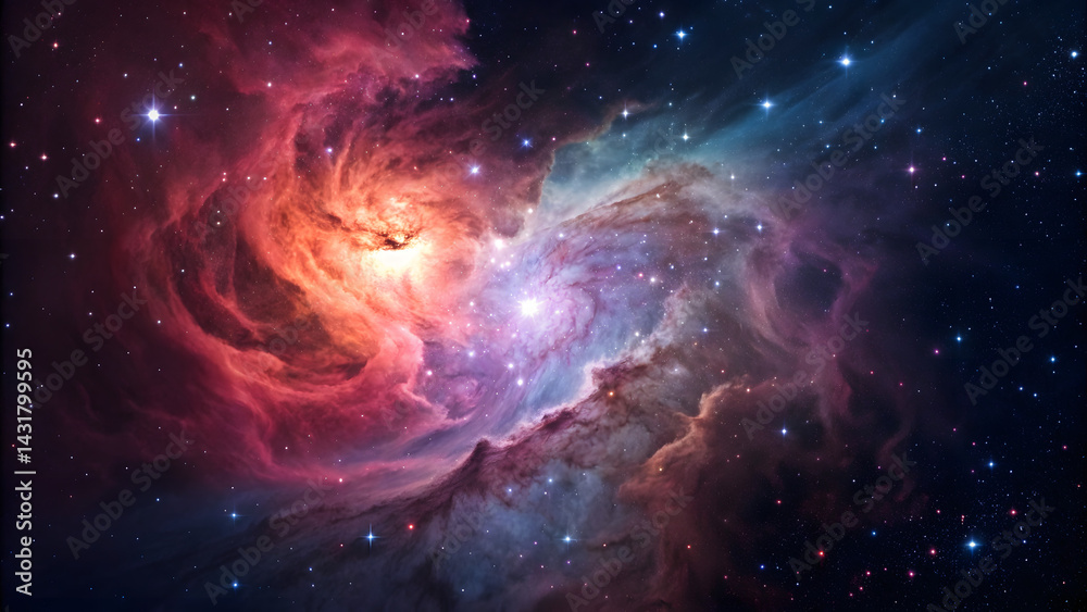 Fototapeta premium Nebula shifting colors dying star collapses