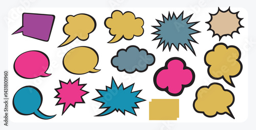 Handdrawn Speech Bubbles and Doodle Signs, Doodle set element, Hand drawn set, quotes, comic bubbles, doodle speech, 