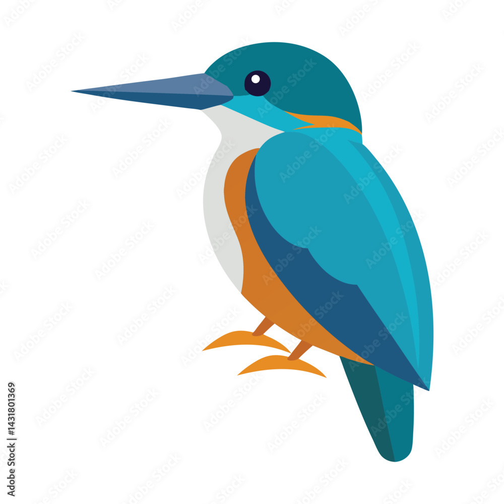 Obraz premium A kingfisher vector art illustration